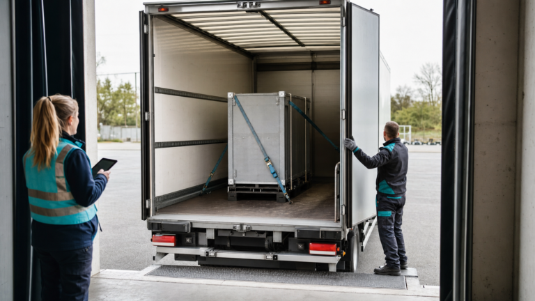 One dedicated unbranded cargo vehicle being sealed after loading a single time-critical shipment.